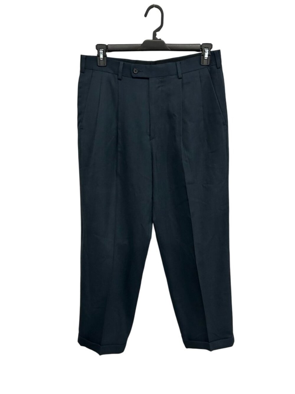 Perry Ellis Portfolio 33x30 Mens Navy Pleated Dress Pants Old Money Scholarcore